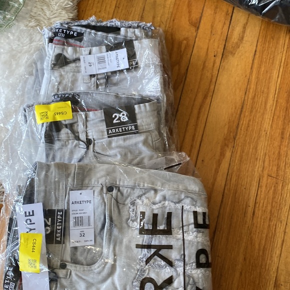 New Mens Stacked distressed grey ice build up Jeans pants - Picture 6 of 12